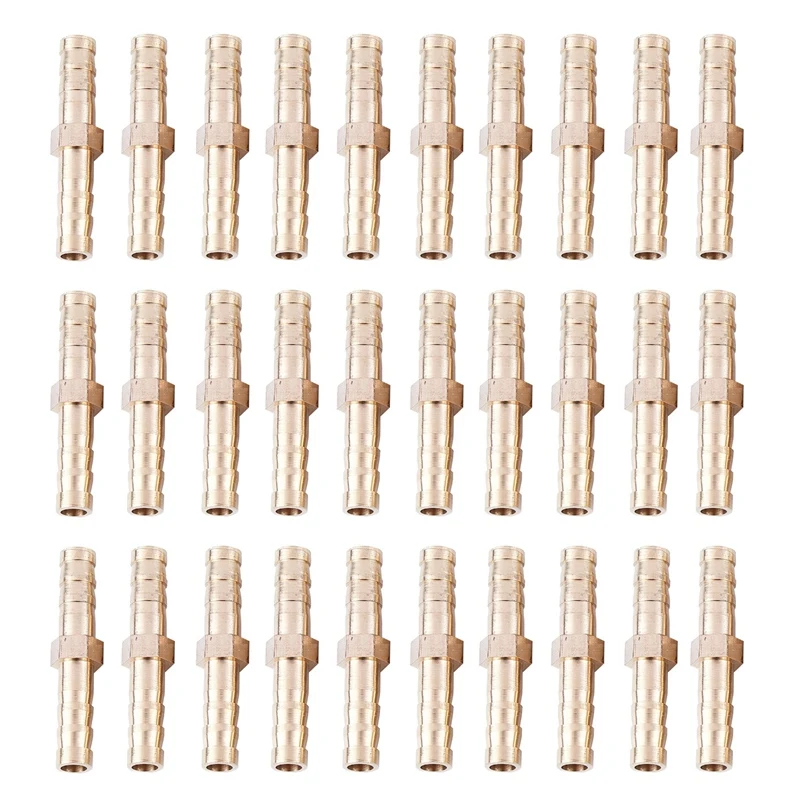 

20 Pieces Brass 6 Mm Straight For Hose Quick Coupling, Golden