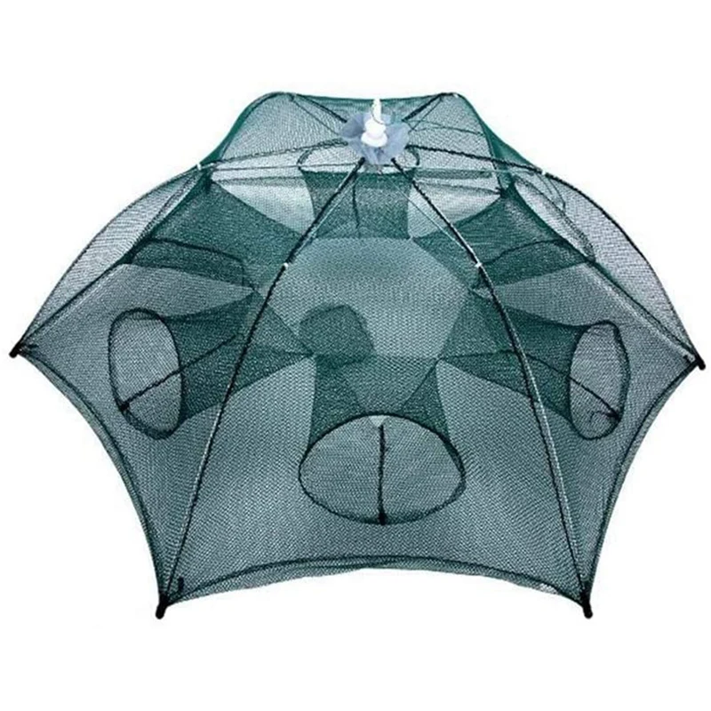 

Foldable Bait Trapping Net For Squid/Fish, Shrimp And Lobster 6-Hole Foldable Fishing Cage Net