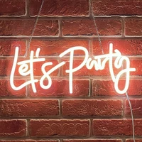 led neon let%e2%80%99s party sign for all party wall decor warm white letters reusable neon light %e2%80%9c16x3%e2%80%9d led sign for bedroom engagement