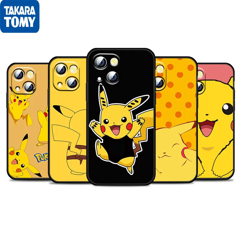 

Anime Pikachu Cute Babys For Apple iPhone 13 12 11 Pro Max Mini XS Max X XR 6 7 8 Plus 5S SE2020 Soft TPU Black Phone Case Funda