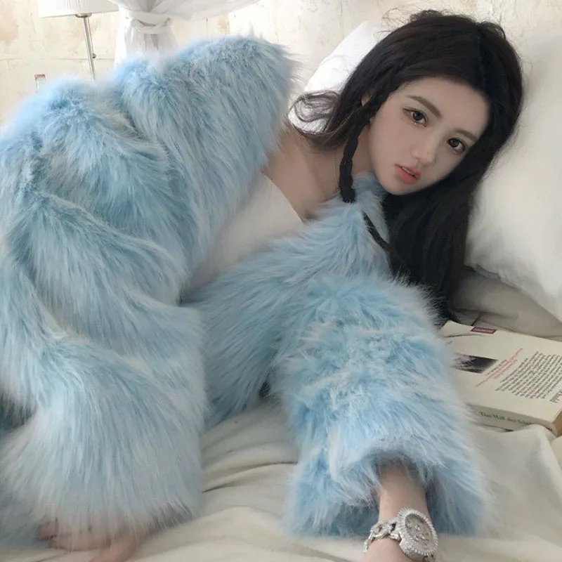 Новинка 2023 года осенне-зимняя куртка из искусственного лисьего меха женское