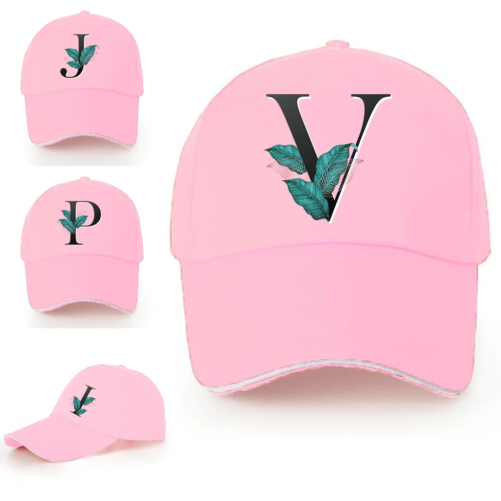 

Дамские дорожные кепки, модные портативные фонарики из хлопка, уличные спортивные кепки унисекс с изображением листьев и алфавита, солнцезащитные кепки