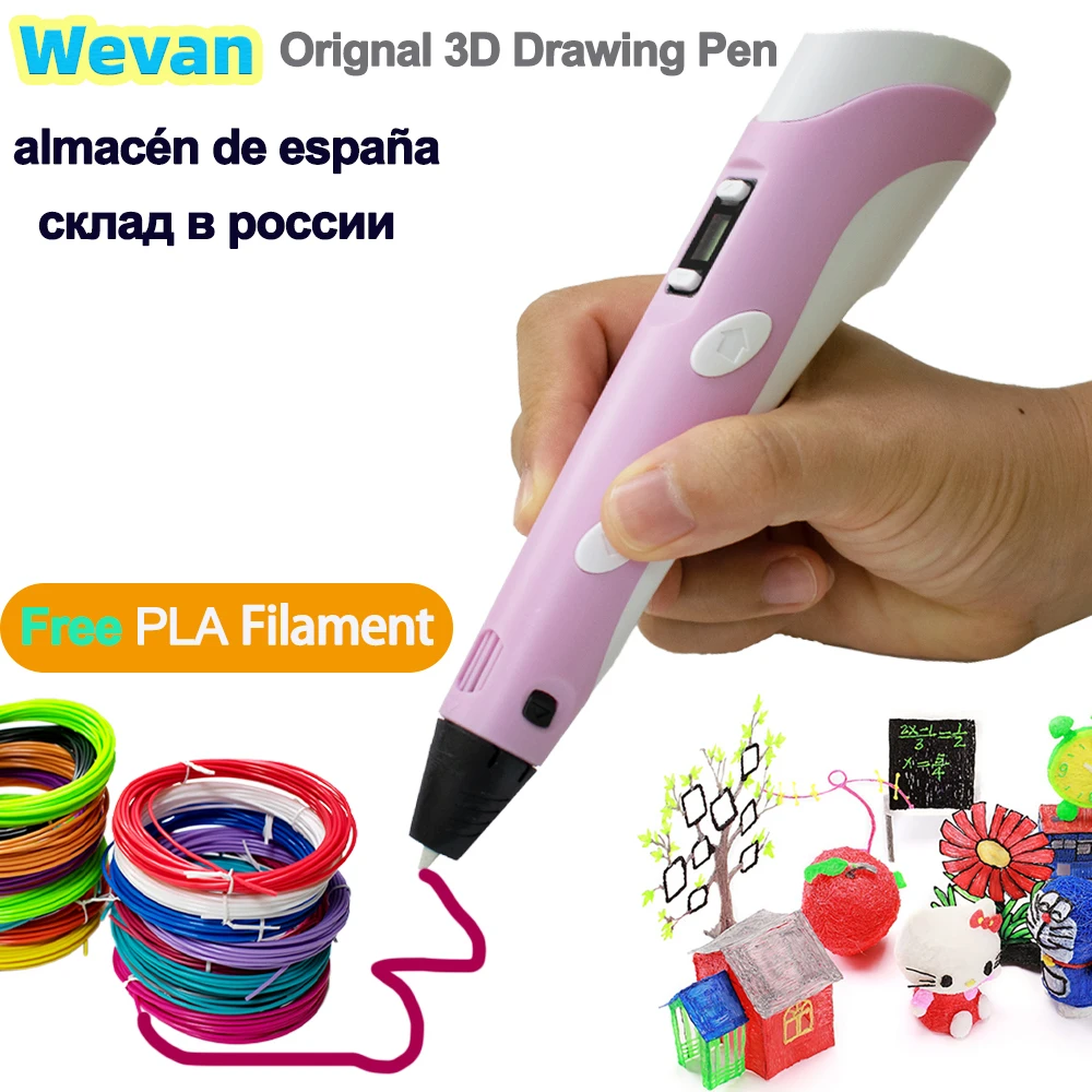 

3D Pen DIY Drawing Pen With LCD Screen Compatible PLA Filament Toys Safe Paiting for Children Kids Christmas Birthday Gift
