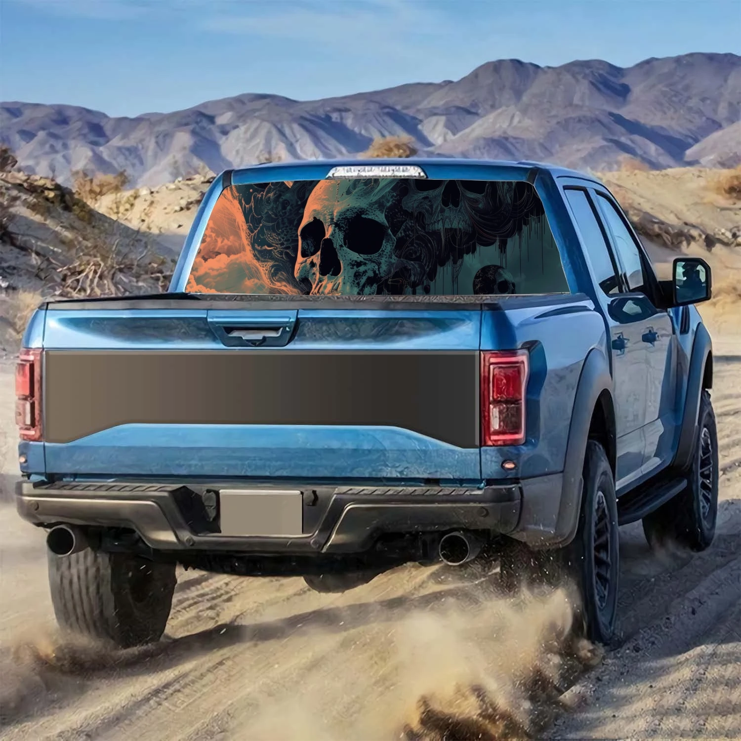 Фэнтезийная картина с черепом наклейка на заднее стекло автомобиля подходит для