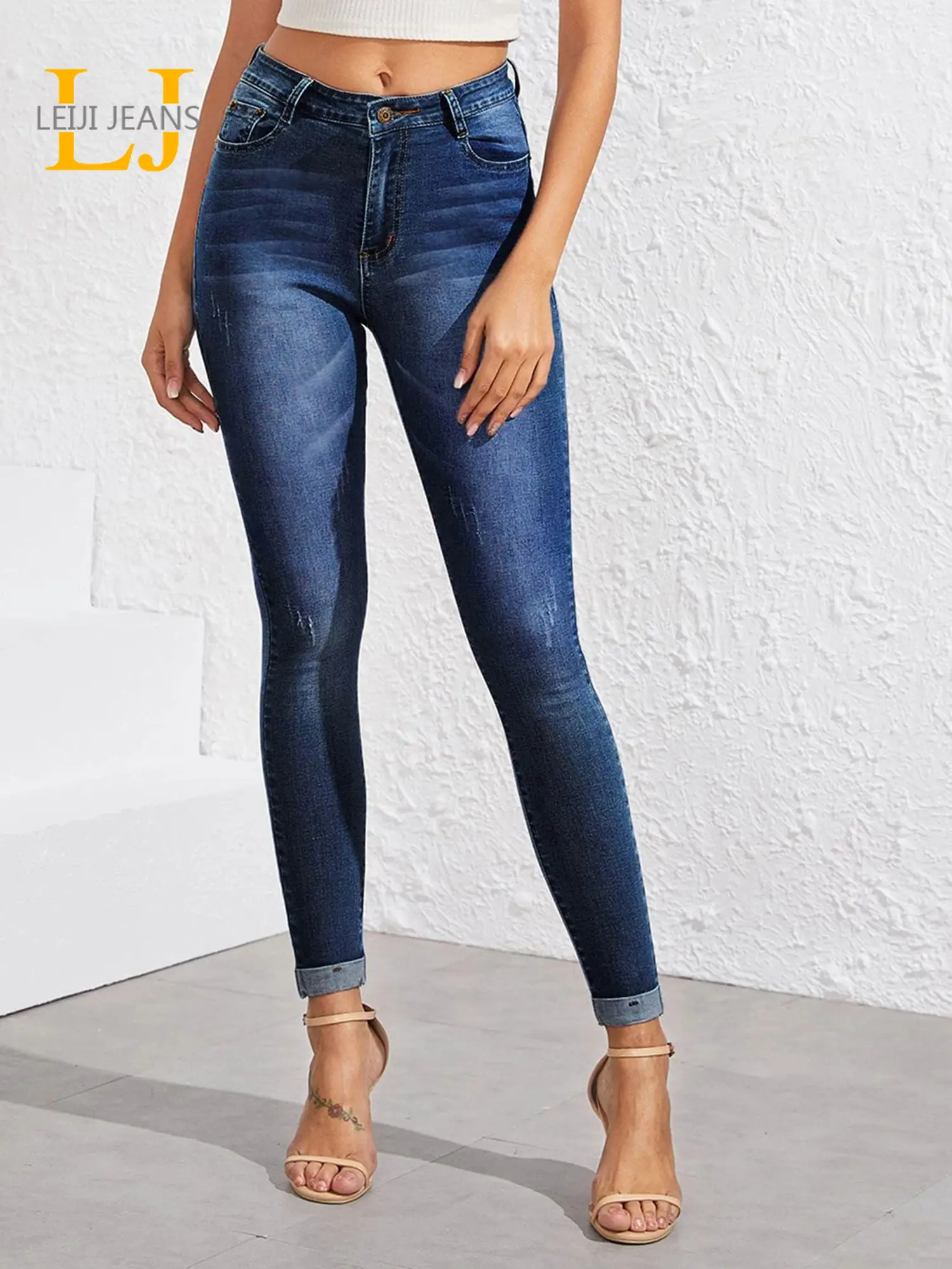 

Женские джинсы с высокой талией, женские джинсы до щиколотки, рваные джинсы с эффектом потертости, джинсы скинни, брюки-карандаш, джинсы для ...