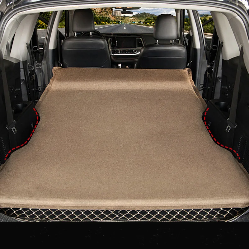 2 Person 180*130*5CM Suede Car Bed Self-inflatable Mattress SUV Sleeping Pad Bed Camping Mat Travel Bed Self-Driving Equipment