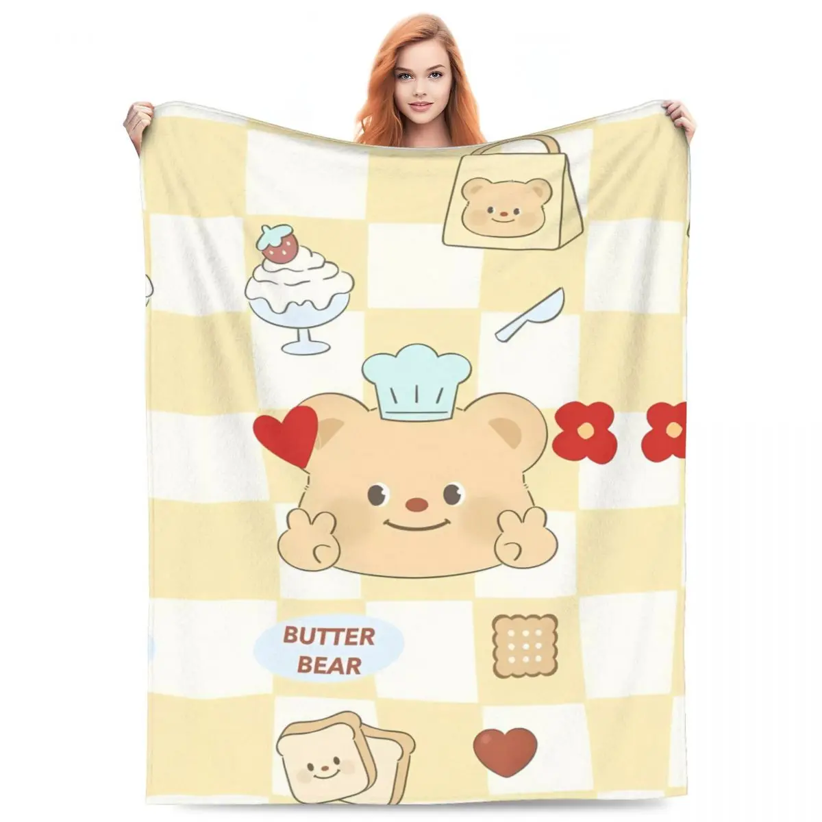 Фланелевое одеяло с головой бабочки мягкое для путешествий на открытом воздухе