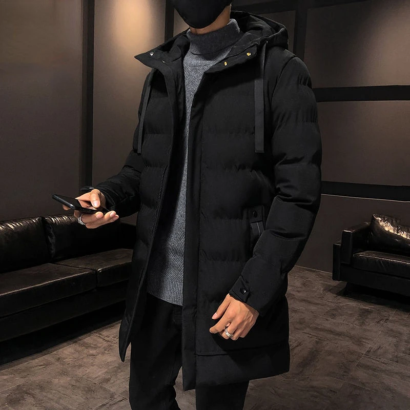 Warm Winter Coat Men's Cotton Coat Mid-Length Down Padded Jacket Men's Winter Clothes Thickened Padded Jacket Fashion