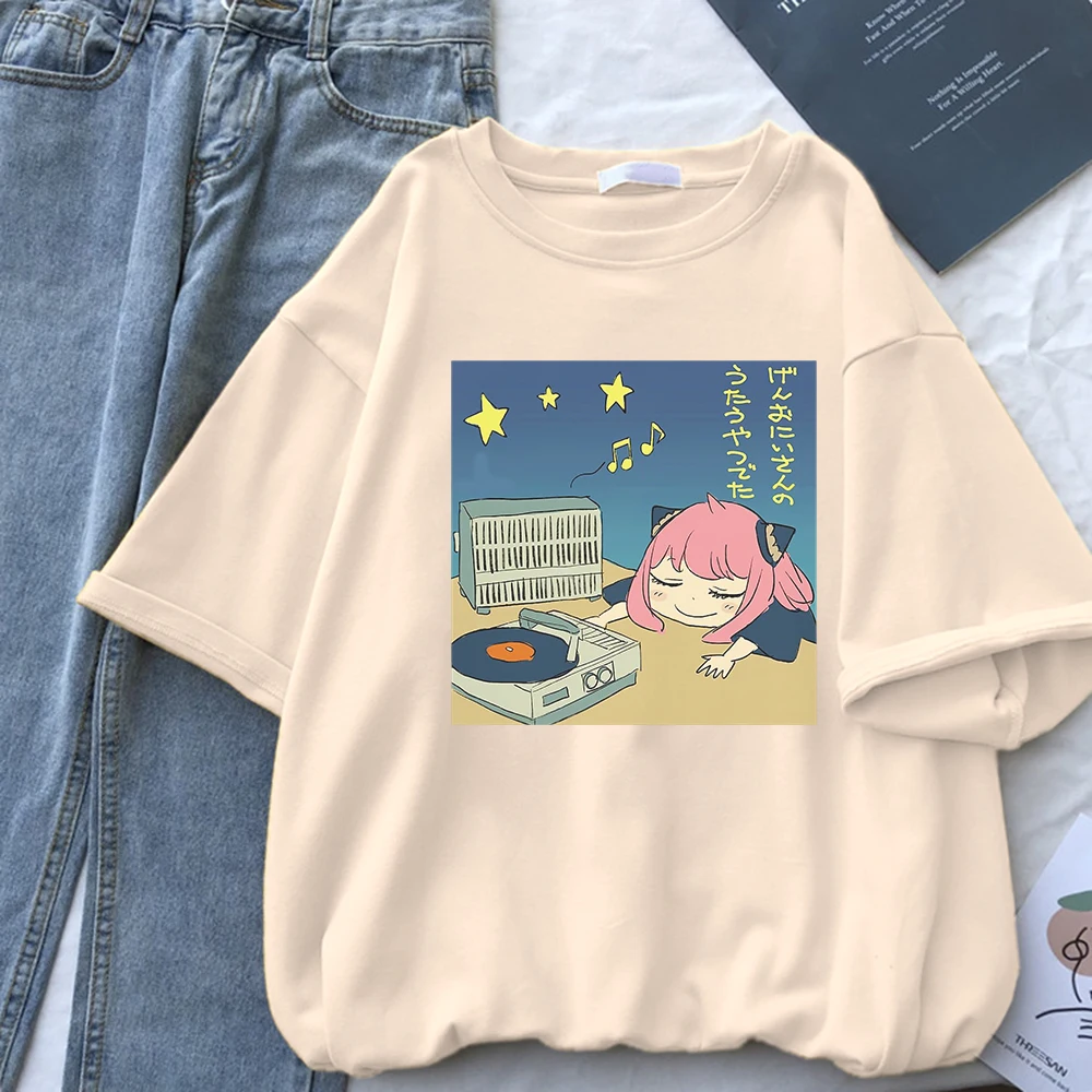 

Anya Listing Music Art Spy X Family Anya T-Shirt Women Casual O-Neck T Shirt Breathable Street Short Sleeve Fashion Hip Hop Tops