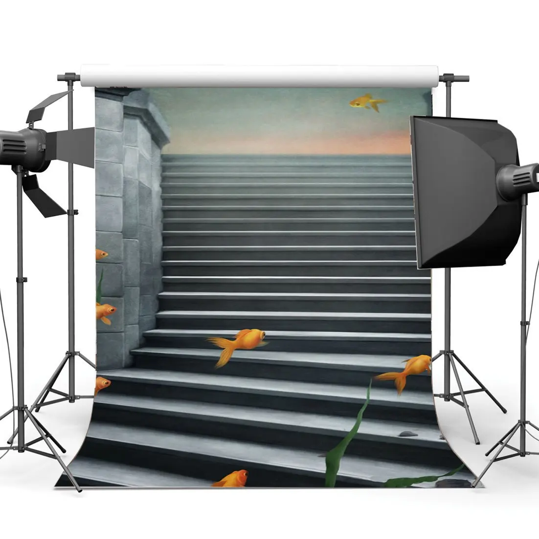 

Photography Backdrop Underwater World Dreamy Fairy Fish Elegant Stairs Fantasy Landscape Backdrops Seamless Baby Kids Background