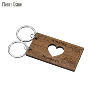 customized couples keychain boyfriend girlfriend wooden keyring anniversary valentine day gift pinky promise women men keychain