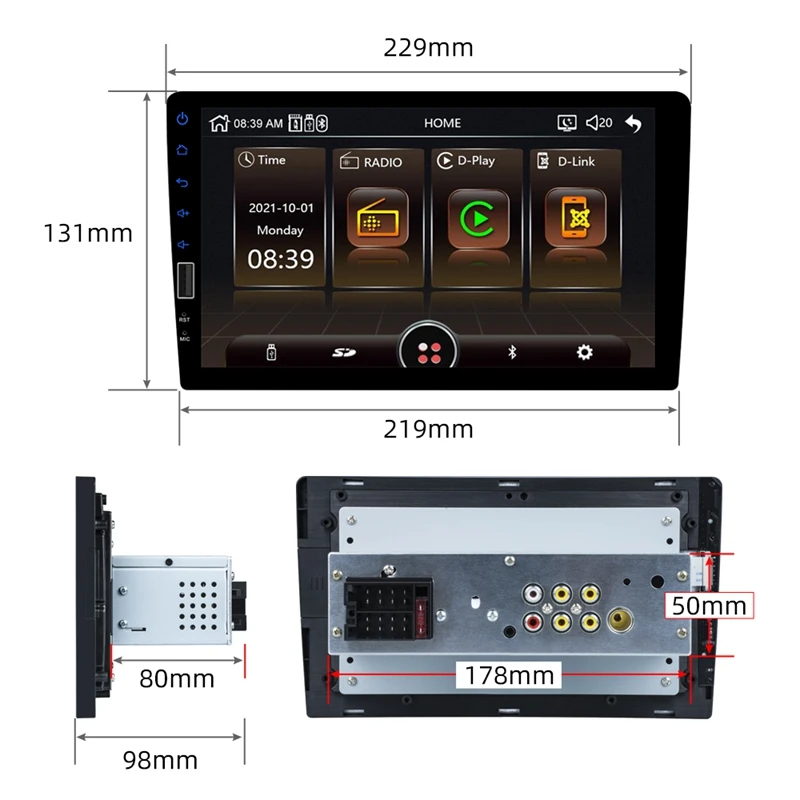 

1 Din Touch Screen Autoradio Multimedia Player Car Stereo MP5 FM Bluetooth USB Camera 7120