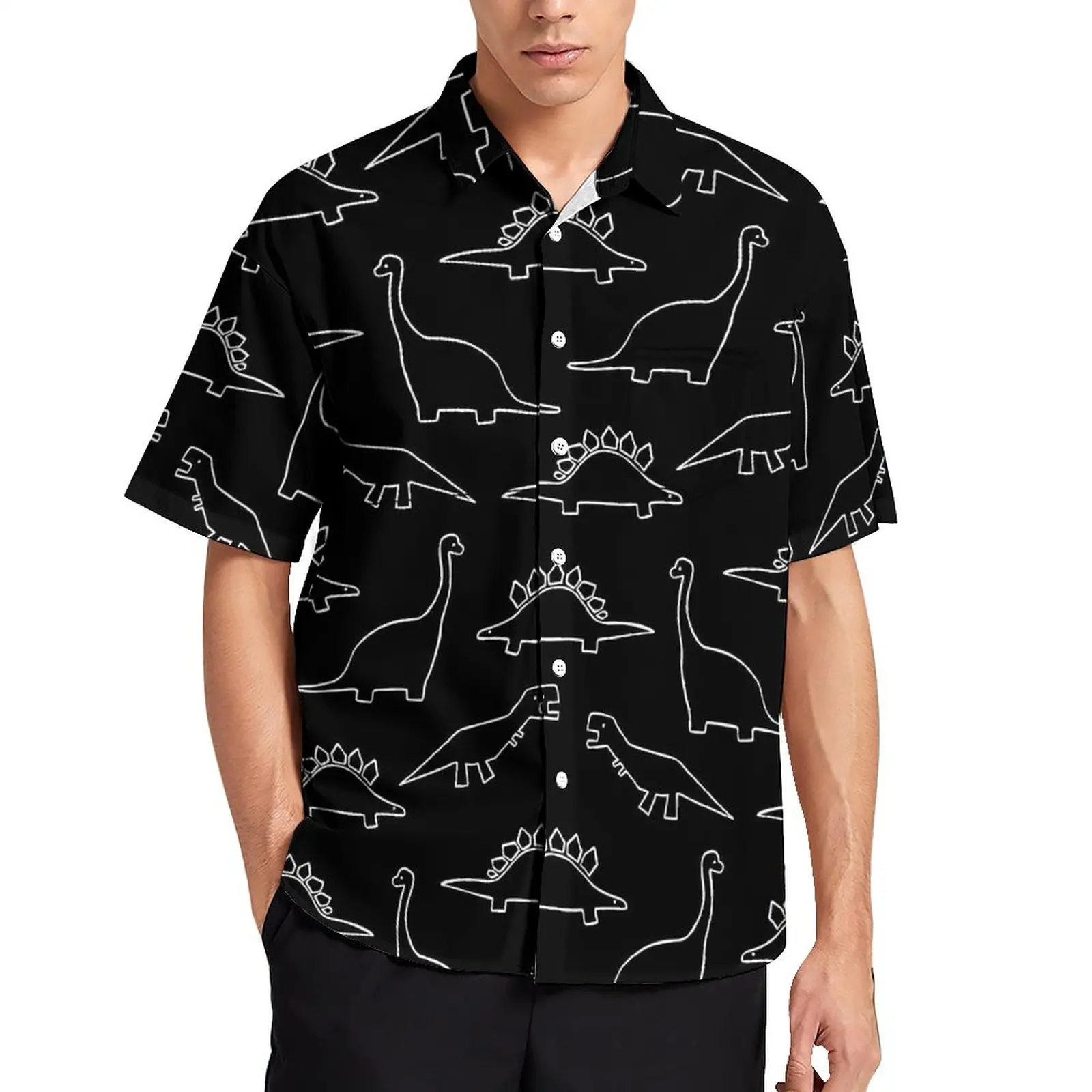 

I Love Dinosaur Vacation Shirt Cute Animal Print Summer Casual Shirts Trending Blouses Short Sleeve Pattern Clothing Plus Size