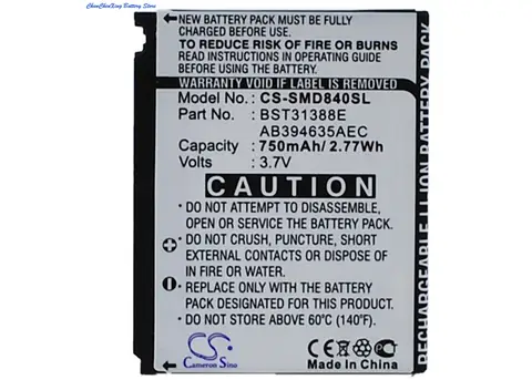 100% НОВЫЙ аккумулятор SMD840SL 750 мАч AB394635AEC/STD, AB394635CC, BST31388E для Samsung M359, SGH-D840, SGH-D848