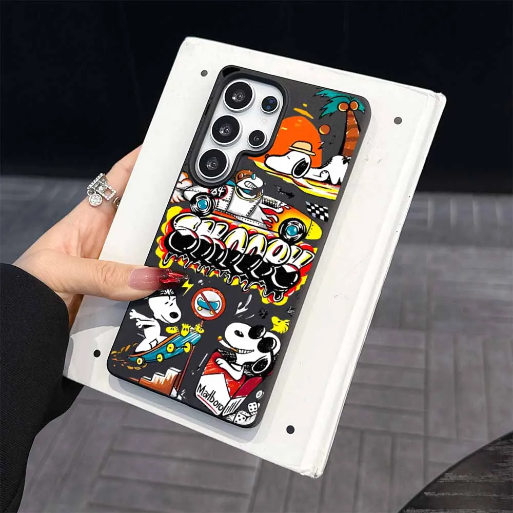 Фото Милый чехол с рисунком S-noopy для Samsung A73 A56 A55 A54 A53 A52 A51 A36 A34 A33 A32 A31 A25 A24 A23 A16 A15 A14 №3