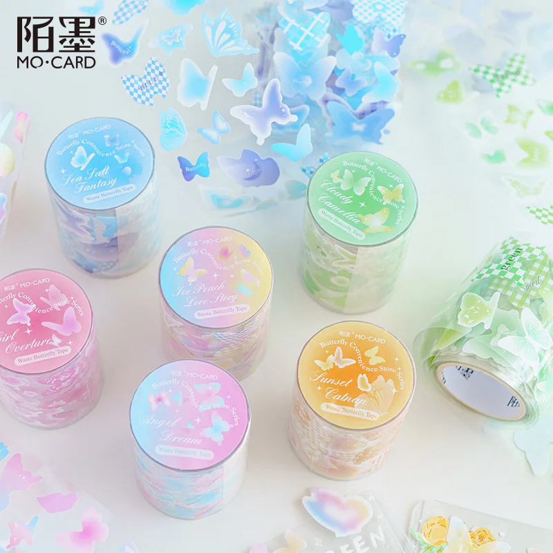 

1 Tape PET Butterfly Pattern Colorful Sticker Small Card Decoration Tape Cute Scrapbook Journal Diary Decor Material Supplies