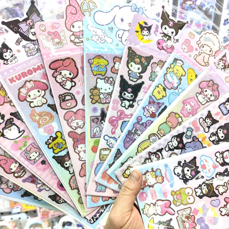 

200 Sheets Mixed Cartoon Sanrio Stickers Hello Kitty Pochacco Kuromi Melody Cinnamoroll Guka Sticker Stationery Wholesale