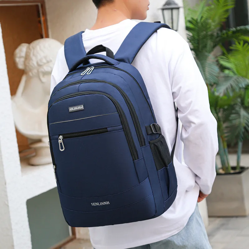 

Large Capacity Backpack Men Nylon School Backpack Casual College Style Bagpack