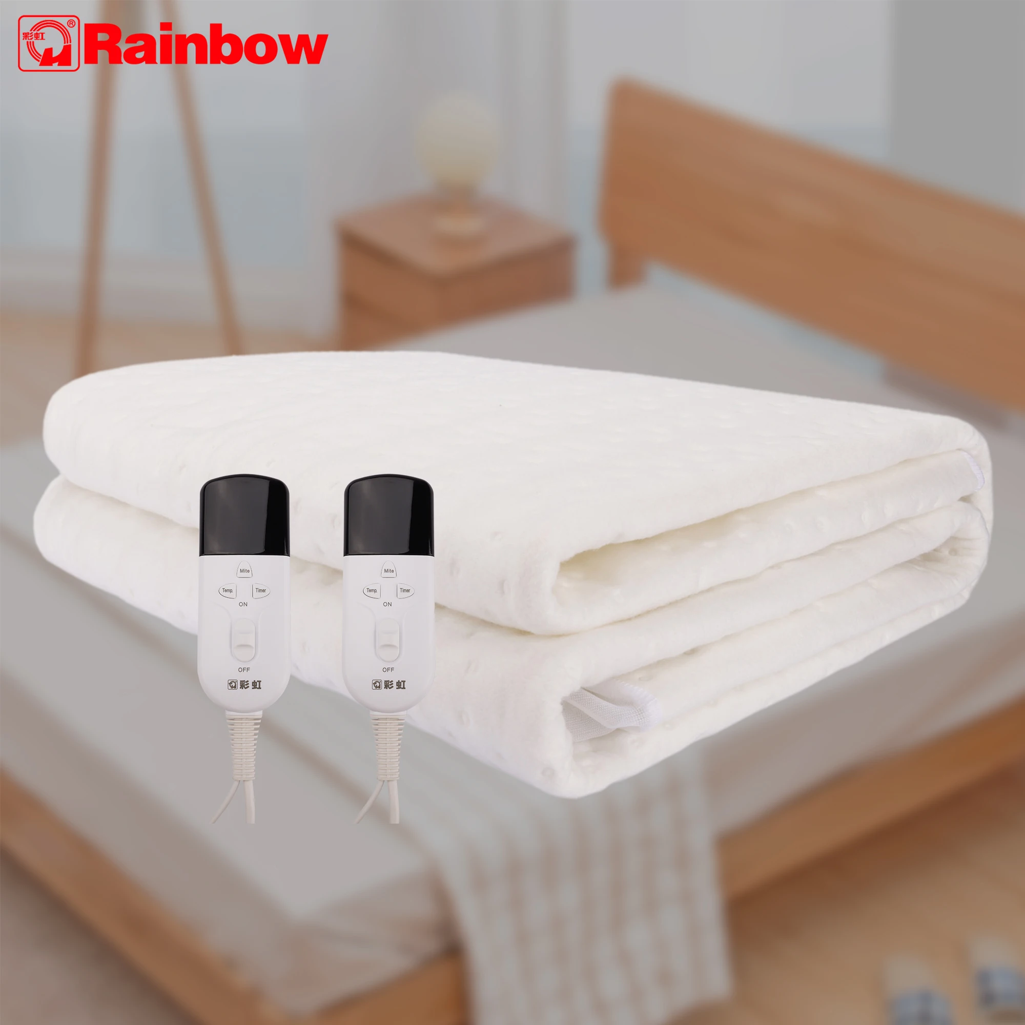 

Rainbow 188cm x 90cm Electric Blanket + Fitted Sheet Ultrasonic Welding Fabric Heating Mat Mattress Heater 230V 2 Controllers