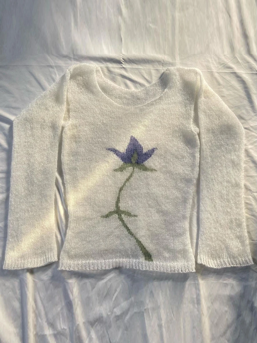 Женские трикотажные топы с цветочным принтом футболки длинным рукавом и вырезом