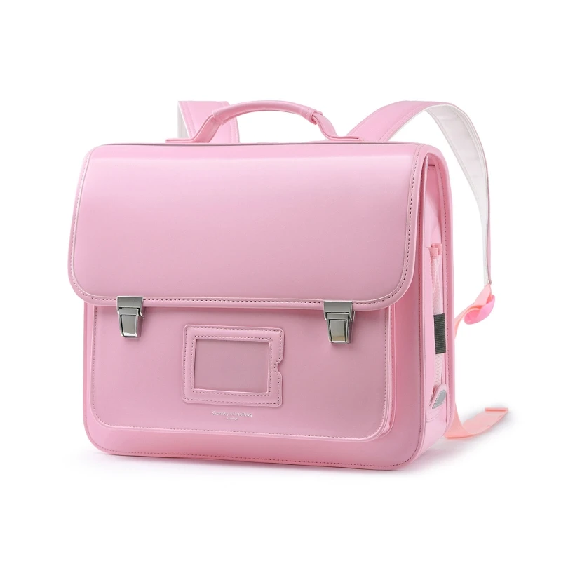 Portable PU Leather Backpack Primary School Bookbag Travel Daypack for Children Kids Student