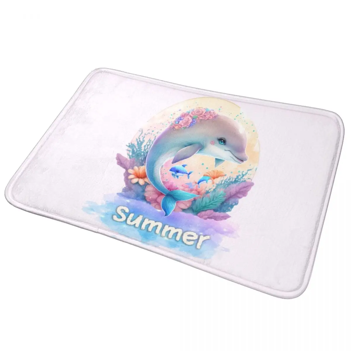 

Напольный коврик с изображением дельфина, нескользящий, супервпитывающий, для ванной комнаты, для дома, входа, кухни, улицы