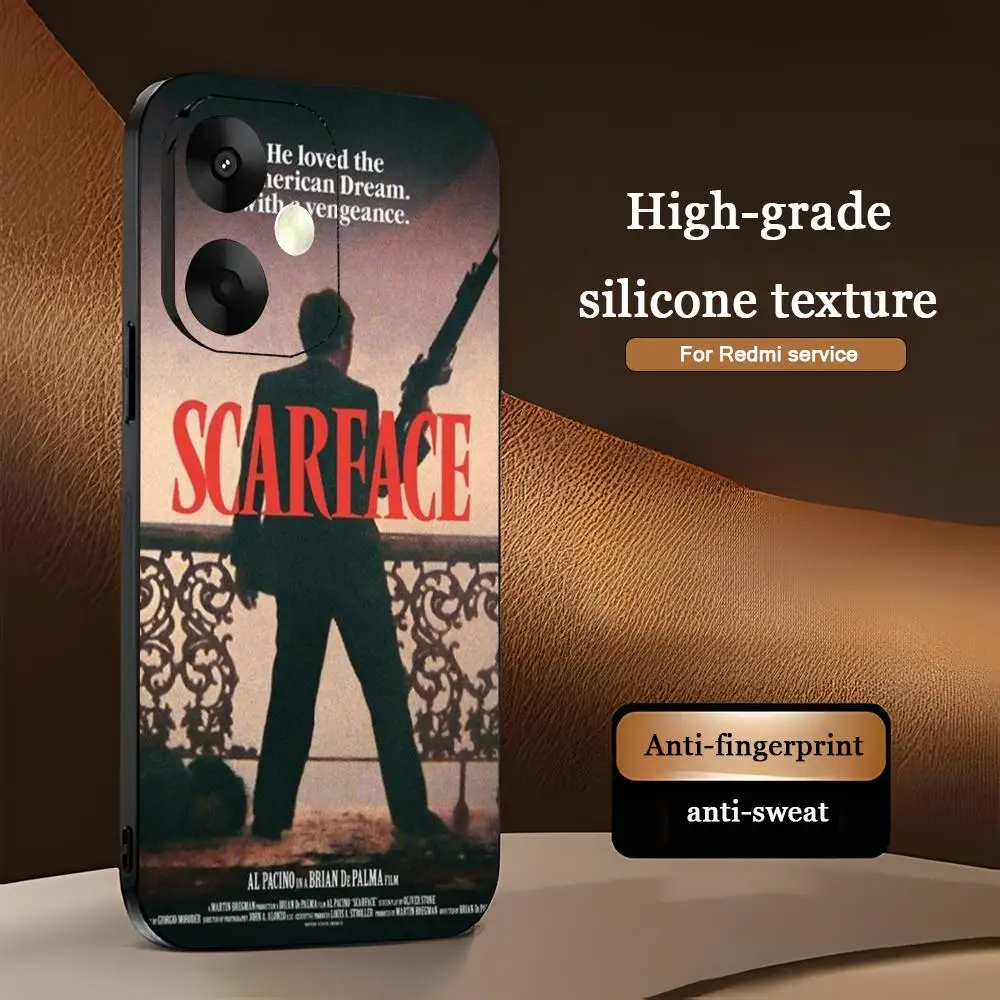 Film S-ScaR FA-CE Ai Pa-cino Phone Case For Xiaomi Redmi Note 13 12 11 10 Pro Plus S 5G 12S Luxury Soft Black Cover