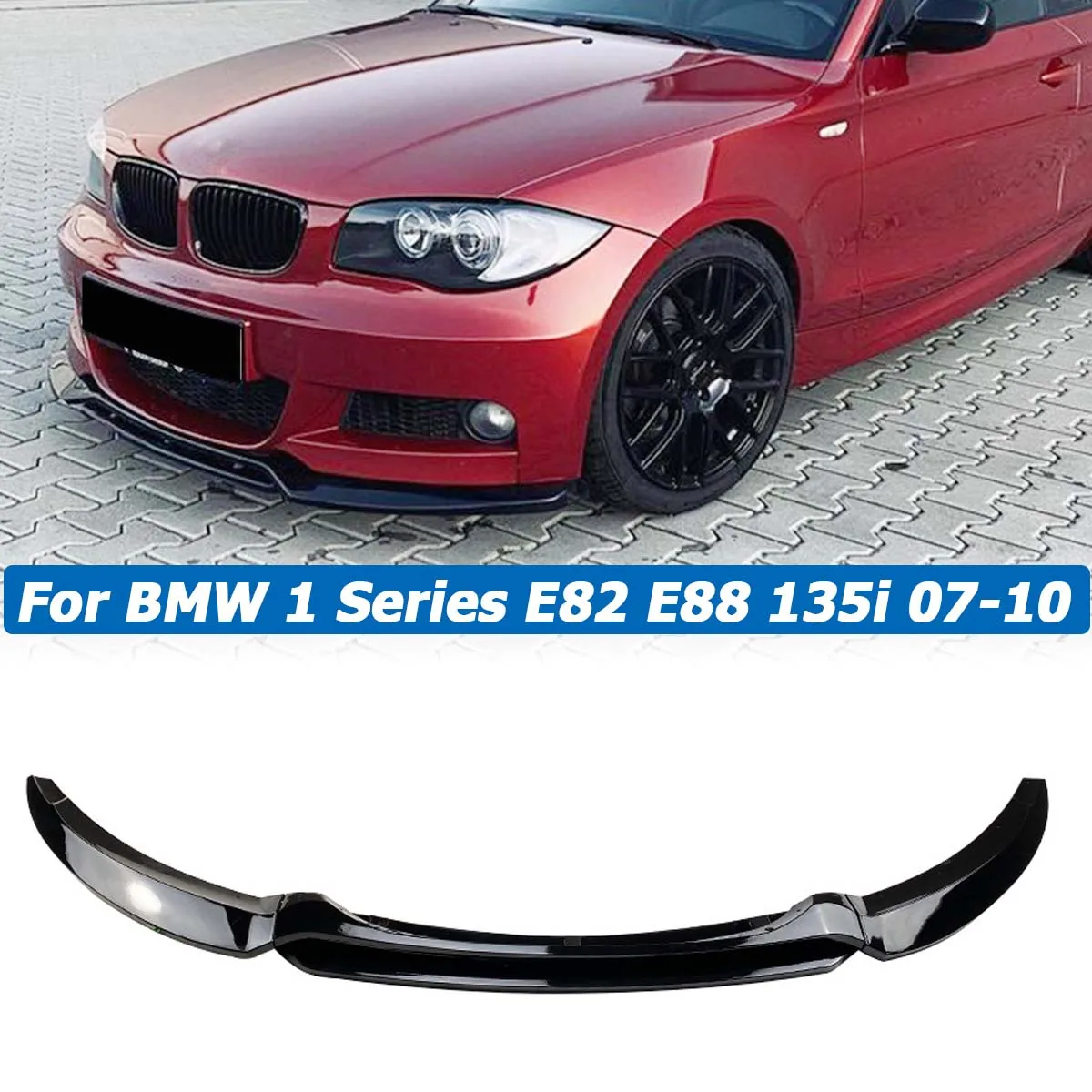 

Front Bumper Lip For BMW 1 Series E82 E88 135i 2007-2010 Splitter Spoiler Chin Guard Plate Moulding Cover Black Car Accessories