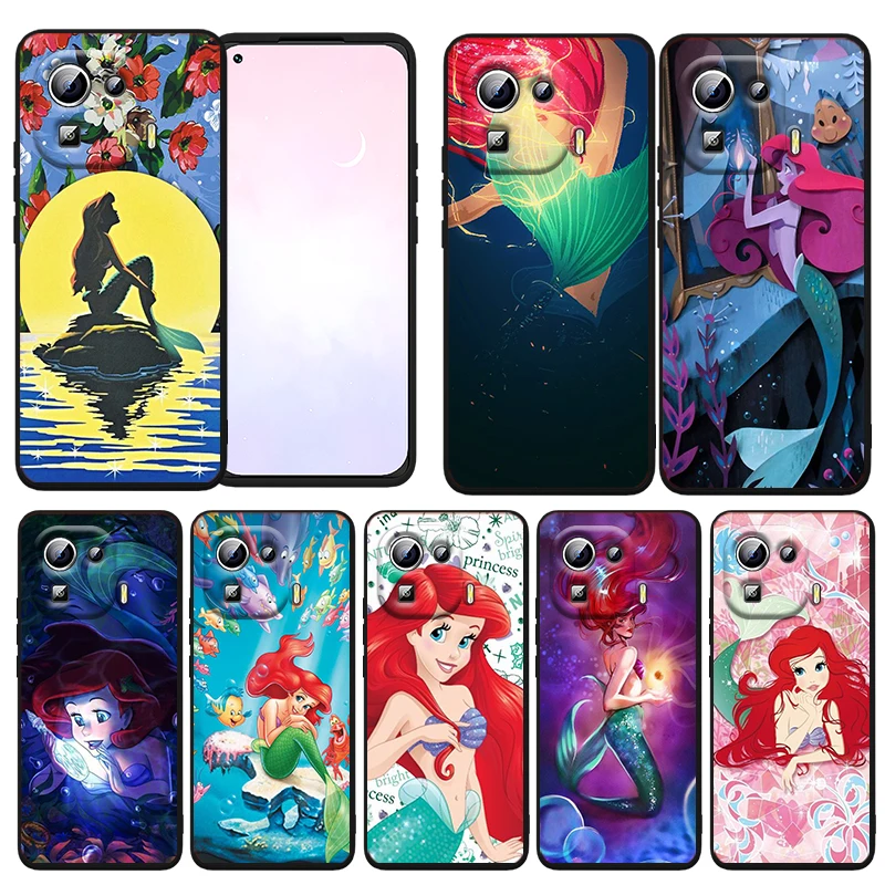 

Disney The Little Mermaid For Xiaomi Mi 12X 12 11 11T 11i 10T 10 Pro Lite Ultra 5G 9T 9SE A3 TPU Silicone Black Phone Case