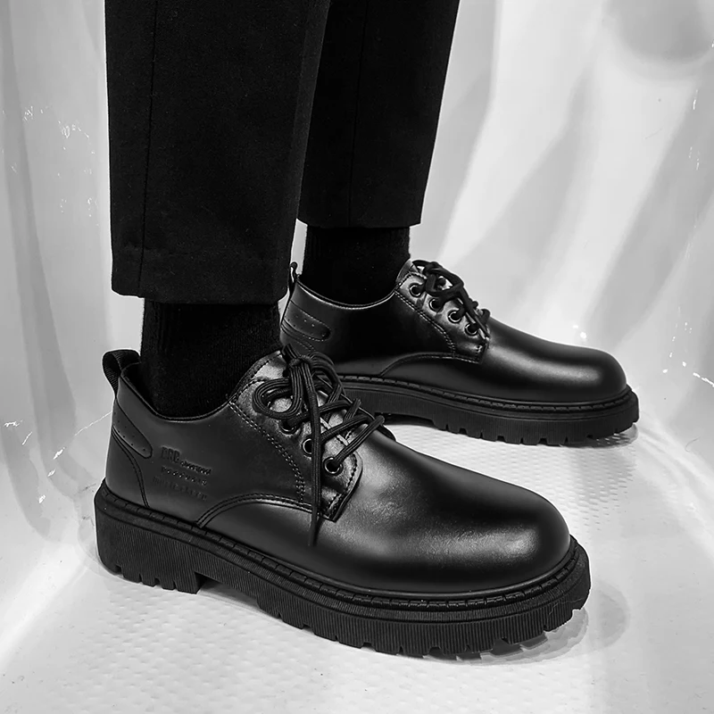 

New Arrival Mens Casual Leather Shoes Thick soled Formal Shoes Fashion Brogue Shoes Elegant Leisure Walk Oxford Male Shoes Adult