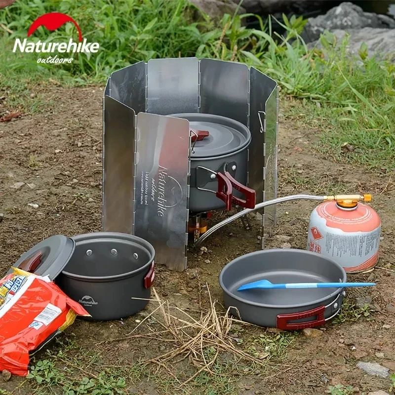 Naturehike ультра легкая складная посуда из алюминиевого сплава 8/10 шт. ветрозащитный