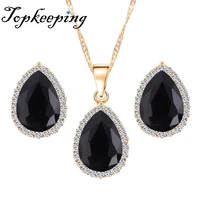 water droplet necklaceearring set accessories women ornaments luxury pendant dangle earrings
