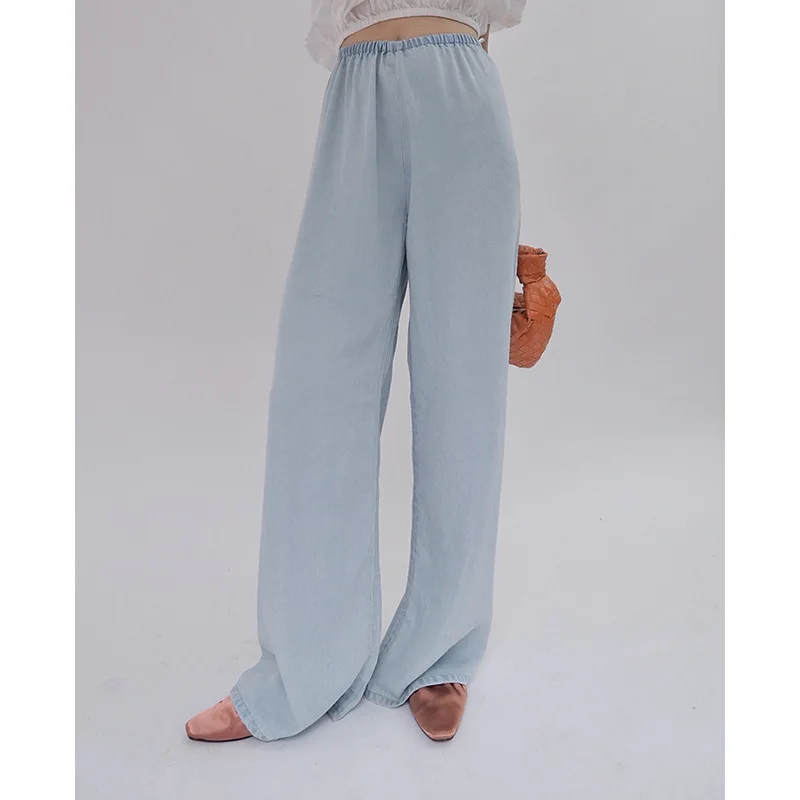 

Spring New Retro Solid Color Double Pleat Design Loose Straight Casual Pants