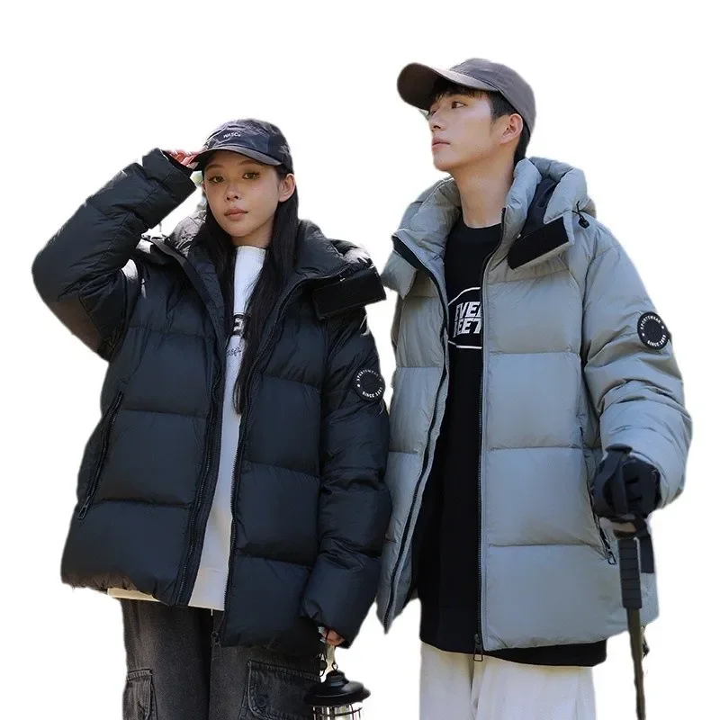 2024 новый стиль свободный крой утолщенный теплый утиный пуховик для мужчин и