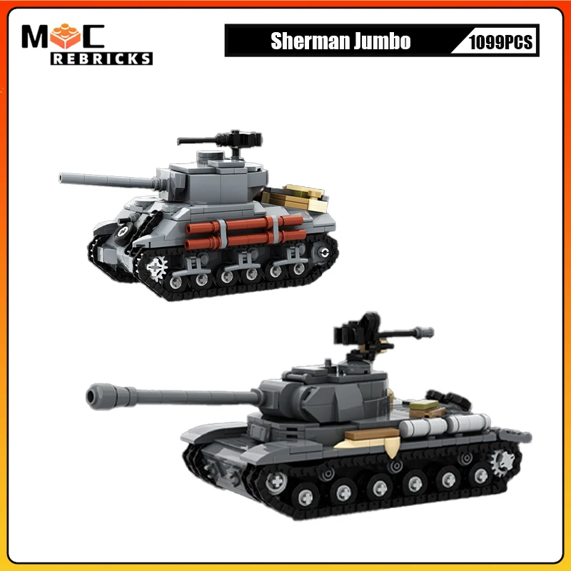 Фото Строительный блок MOC, русский Шерман Джамбо IS-2, модель тяжелого танка, оригинальные кирпичи, сделай сам, головоломка, игрушка для мальчика, праздничные подарки №1
