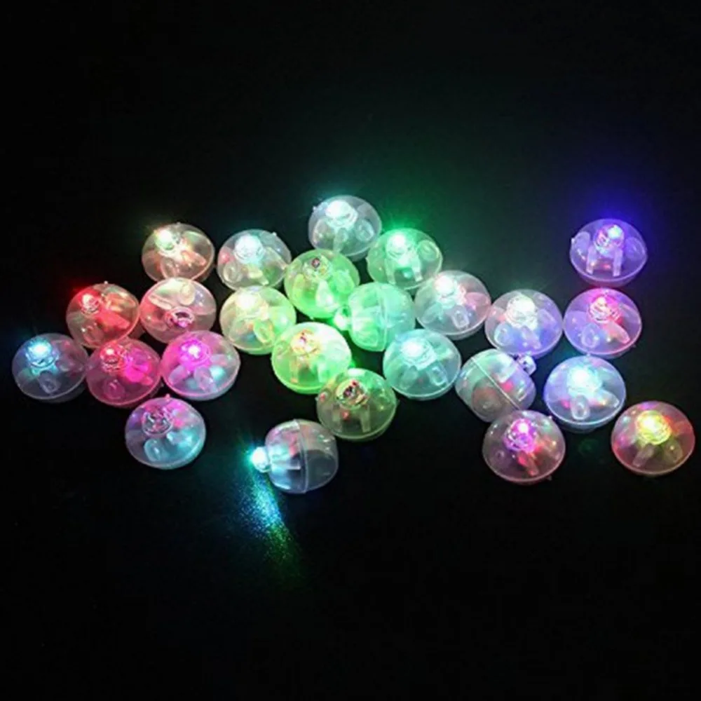 

50Pcs Round Ball LED Balloon Lights Mini Flashing Lights Lanterns Christmas Wedding Birthday Party Decorations White Yellow
