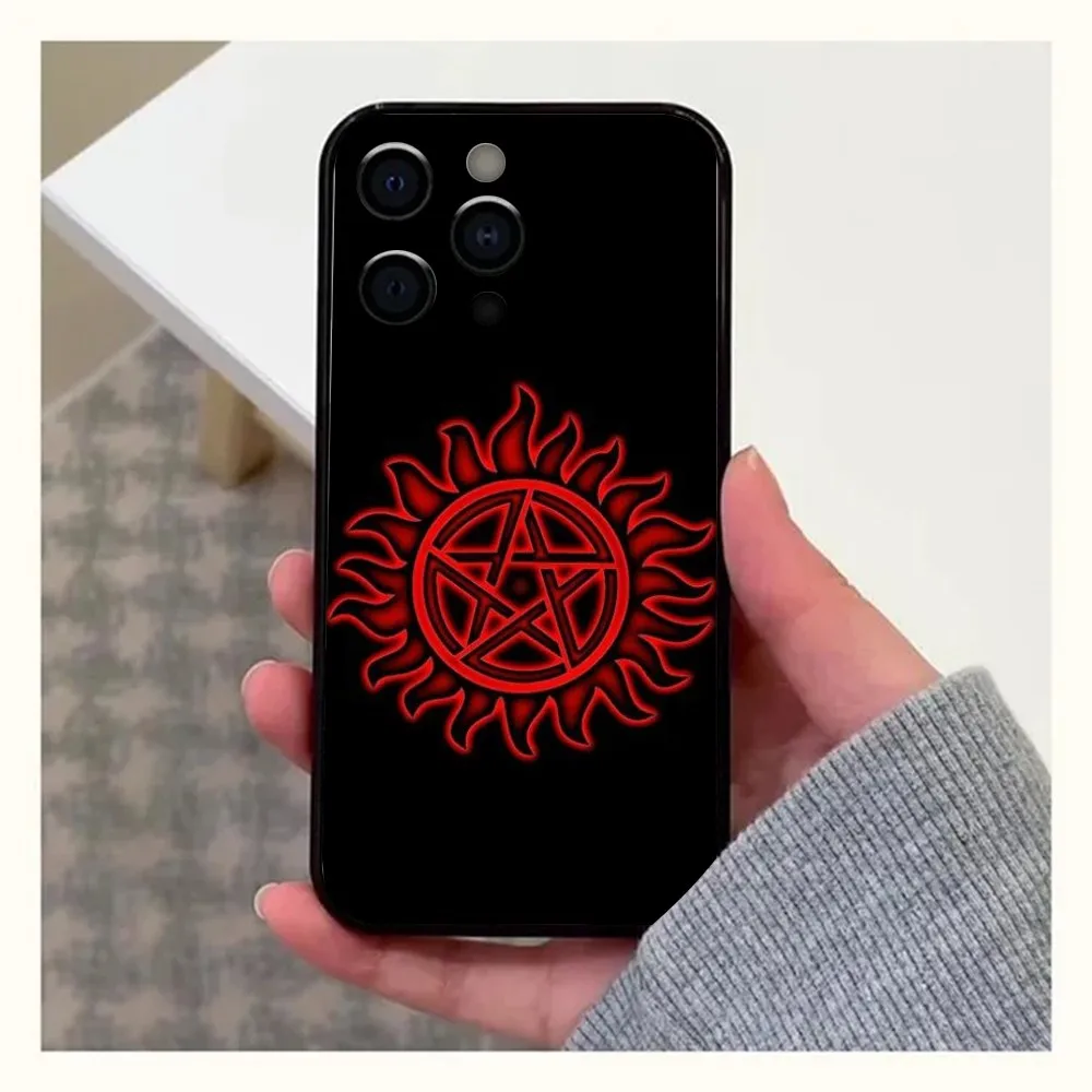 Чехол для телефона S-Supernatural TV Apple iPhone 15 14 13 12 11 Pro X XS Max XR Plus Mini Soft Black Cover