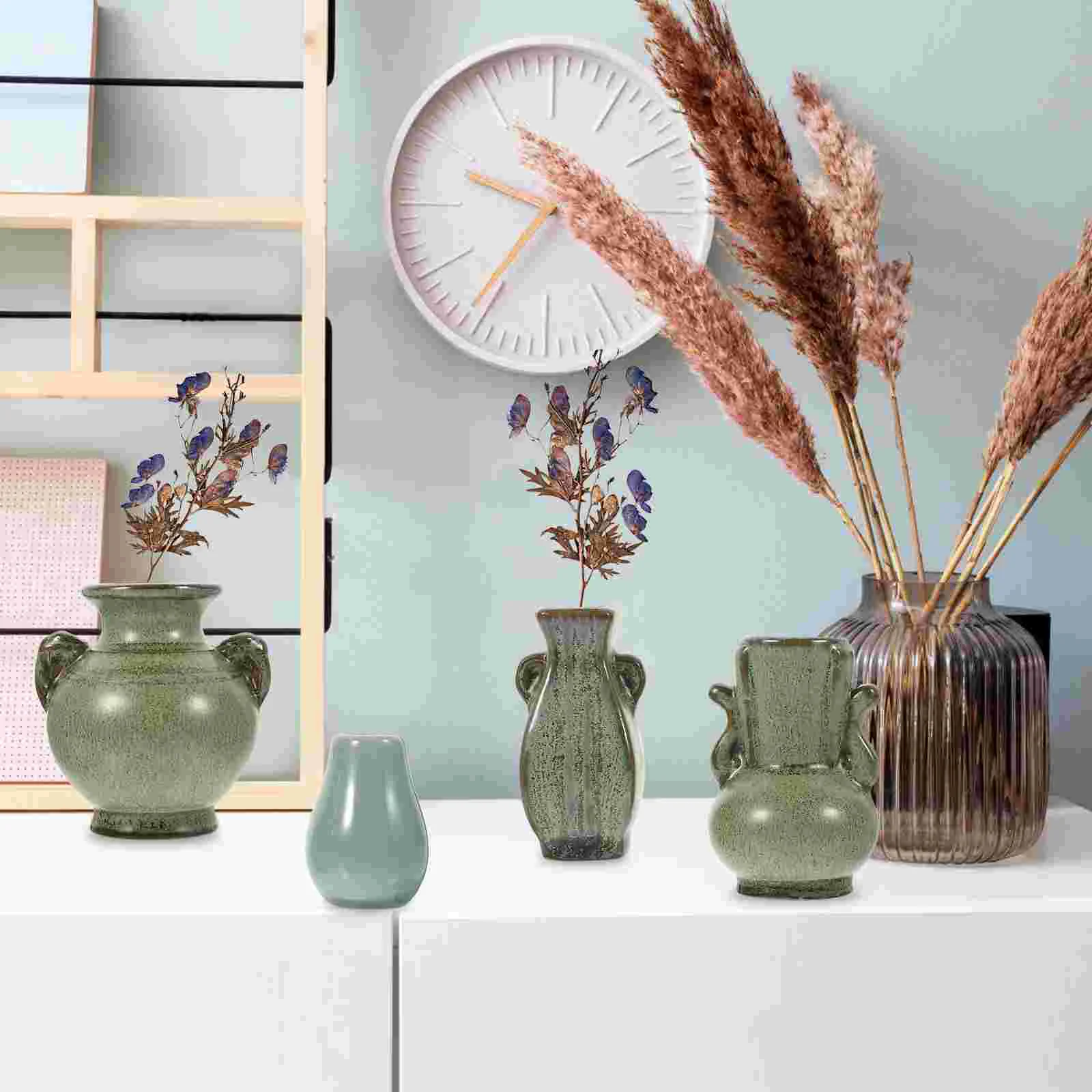 

4 шт., компактная Керамическая Мини-ваза в стиле Дзен