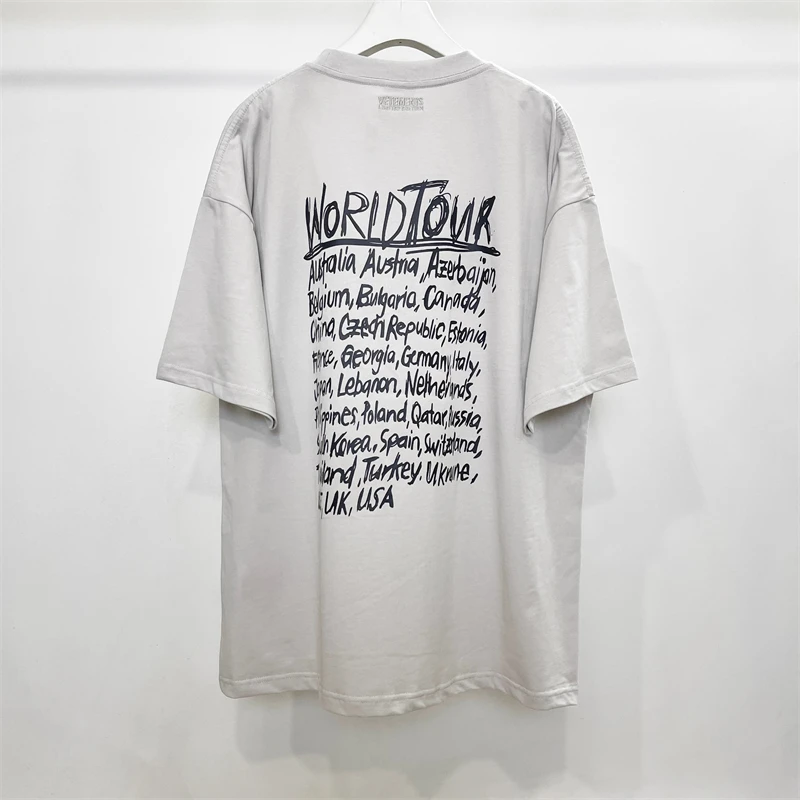 

2023ss New Harajuku Street Apparel 1:1 Top Quality Letter Printed VTM Korean Fashion HipHop Short Sleeve Couple T-Shirt Y2k