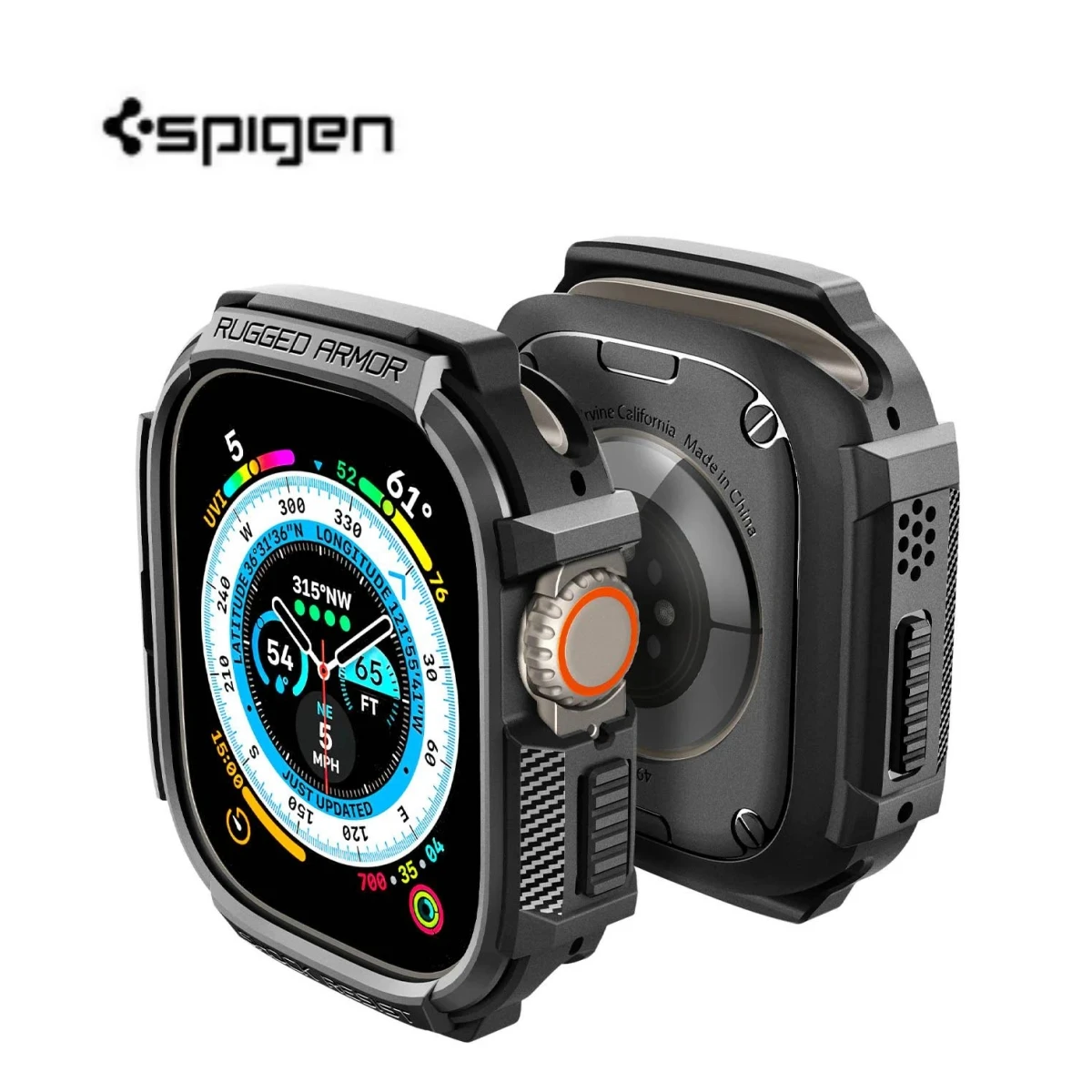 

Spigen Rugged Armor Case For Apple Watch Series Ultra 2 9 8 7/SE/6/5/4/3/2/1 TPU Protective Watch Cover49mm 45mm 44mm 41mm 40mm