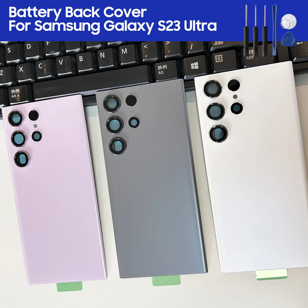 

Back Glass Replacement Case Cover Housing For Samsung Galaxy S23 Ultra 5G SM-S918B SM-S918B/DS Back Rear Glass Case + Tools