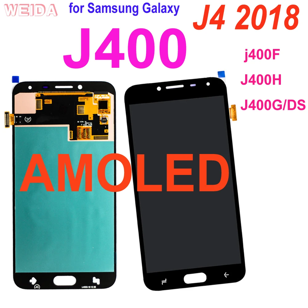 Сенсорный ЖК-дисплей AMOLED в сборе для Samsung Galaxy J4 2018 J400 j400F J400H J400G/DS J4 2018 J400 Сенсорный ЖК-дисплей AMOLED в сборе для Samsung Galaxy J4 2018 J400 j400F J400H J400G/DS J4 2018 J400