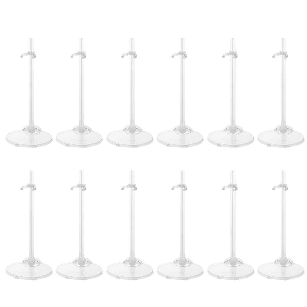 

12pcs Transparent Model Stand Dolls Display Base Dolls Holder Support Stand