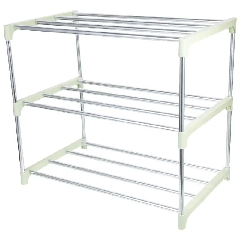 

Shoe Rack Porch Storage and Assembly Shoe Rack Stainless Steel 3-Tier Shoe Rack Shoe Shelf Storage Organizer For Closet Entryway