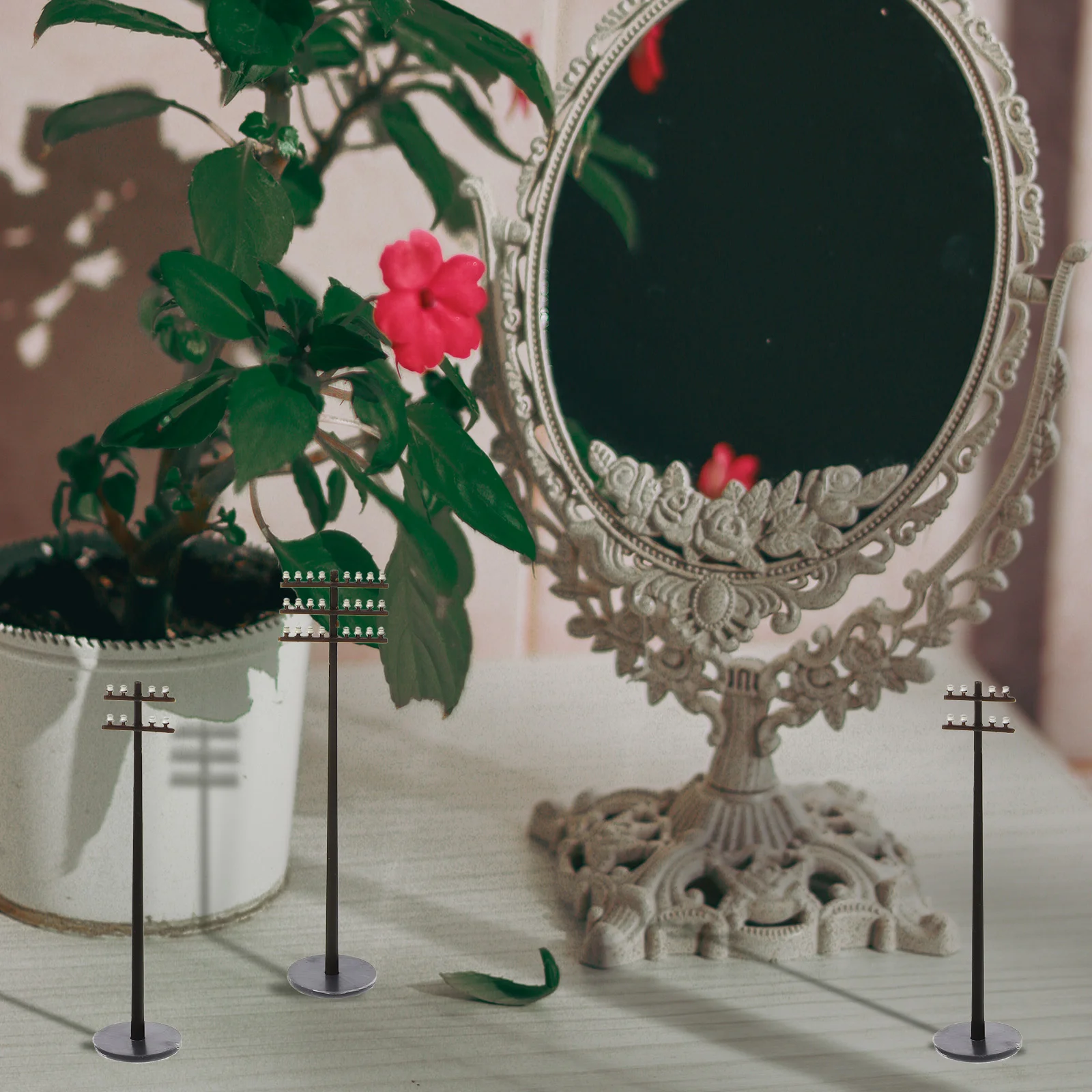 6- шт. микропейзаж телефонный стол черный песок аксессуары для сцены декор абс