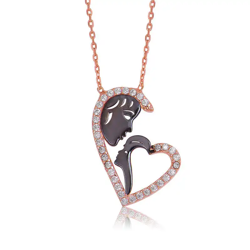 

Tevuli 925 Sterling Silver Heart Mother Child Necklace
