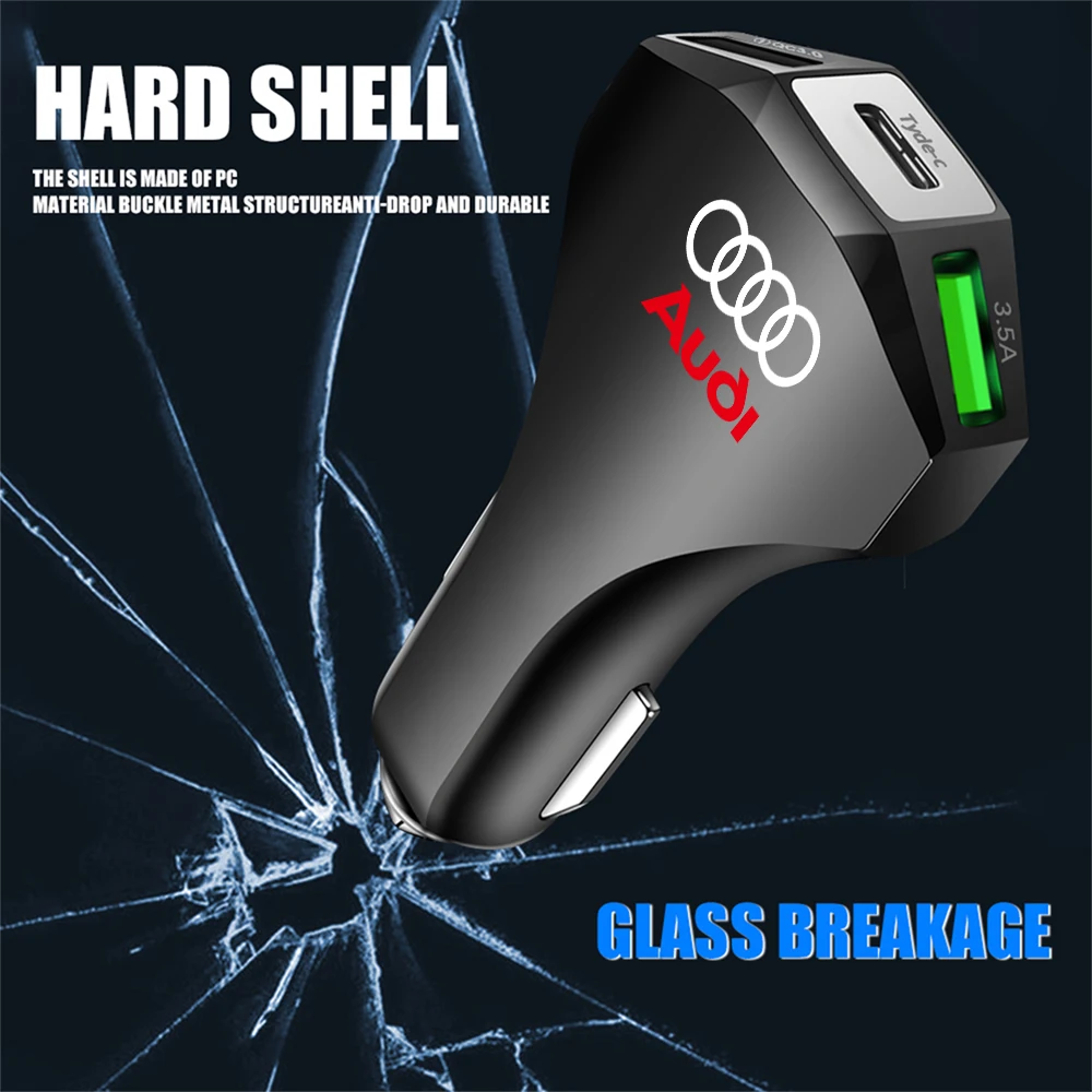 Автомобильное зарядное устройство USB Type-C адаптер для быстрой зарядки