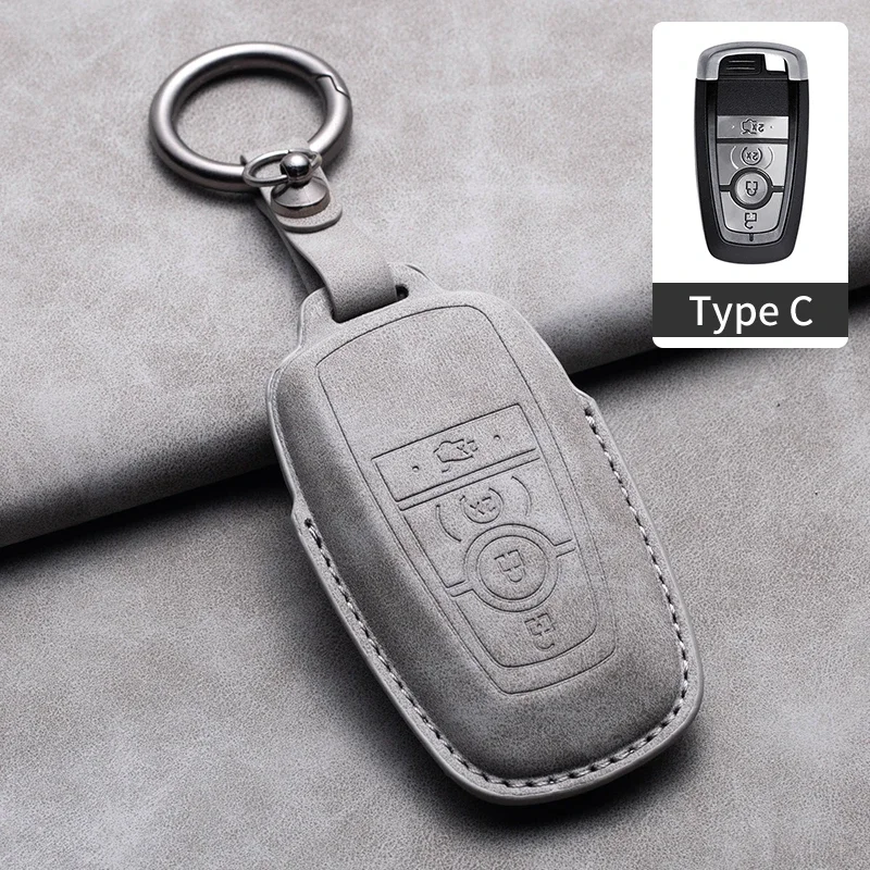 Кожаный чехол для дистанционного ключа автомобиля для Ford Fusion Mondeo Mustang F-150 Explorer Edge 2015 2016 2017 2018, защитный брелок для ключа автомобиля