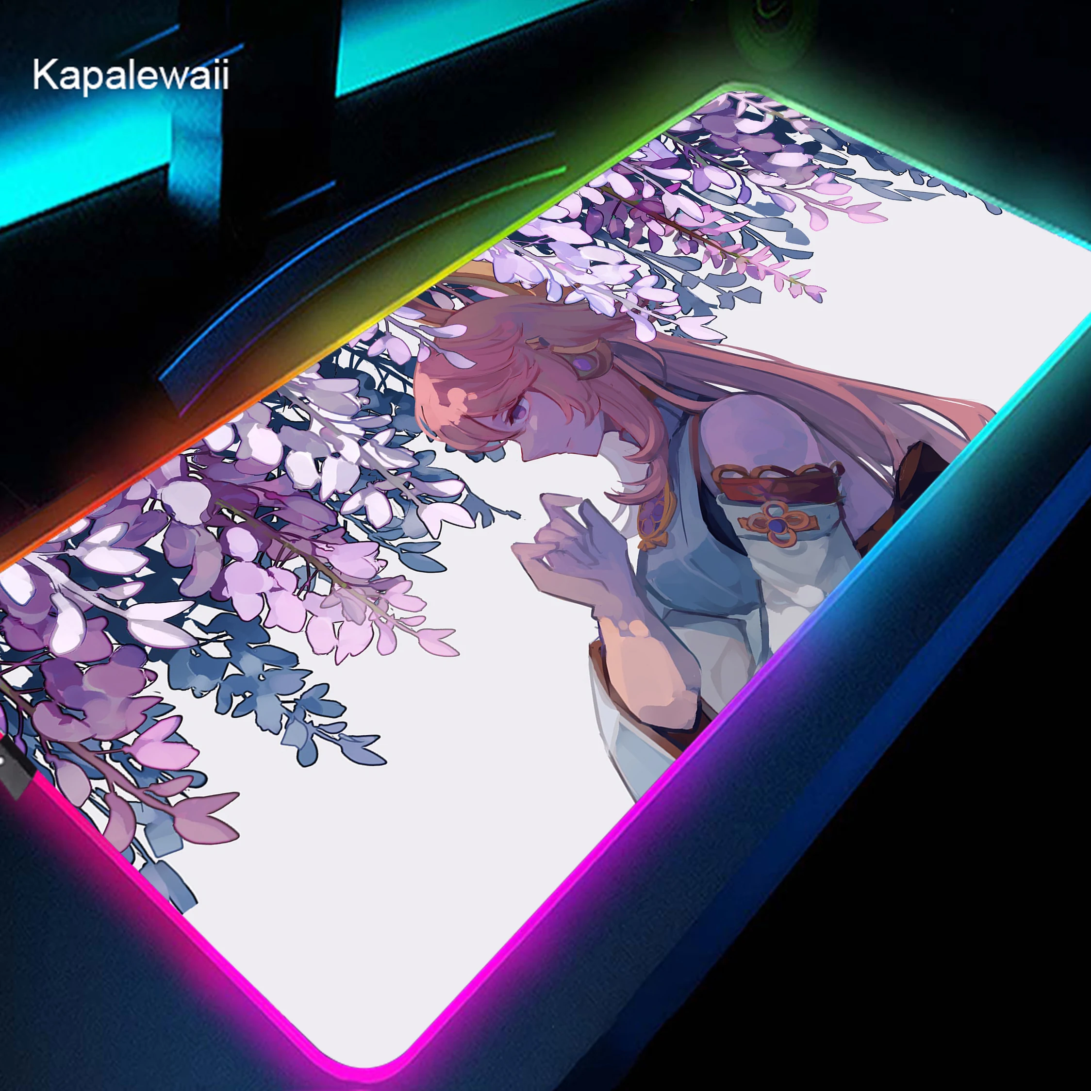 

900x400mm Gaming Mouse Pad Large XXL Gamer PC Accessories RGB Computer Carpet Genshin Impact Yae Miko Keyboard Desk Mat Pad