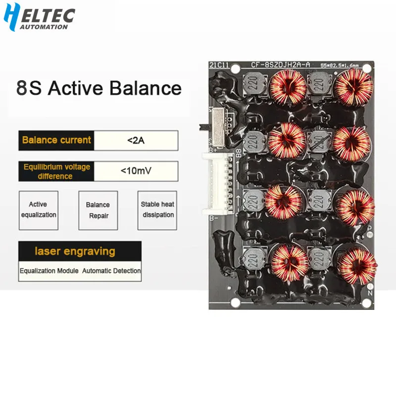 

2A 4S 8S Active Balancer Equalizer Module 3.2V/3.7V LiFePO4 Li-ion Lithium 18650 Battery Power Energy Transfer Balance Module